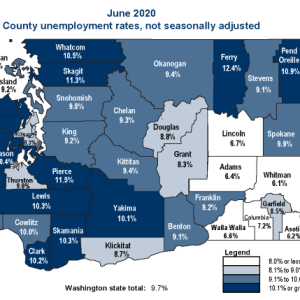 County unemployment rates for 2020