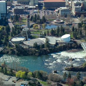 Aerial Shot of Downtown Spokane